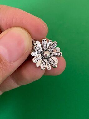 Pandora Sparkling Daisy Flower CZ Dangle Charm Sterling silver Charm